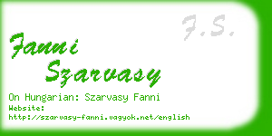 fanni szarvasy business card